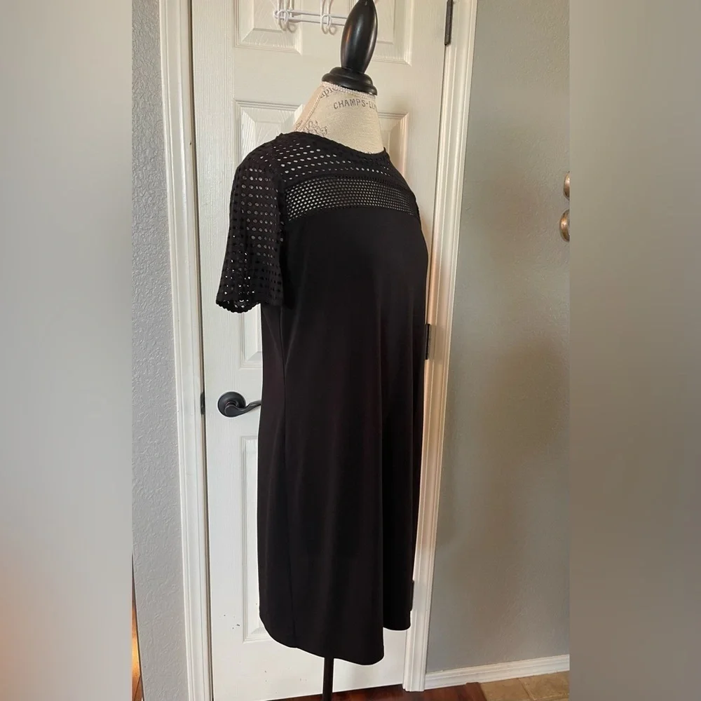 Michael Kors Black Short Sleeve Shift Dress Size Large